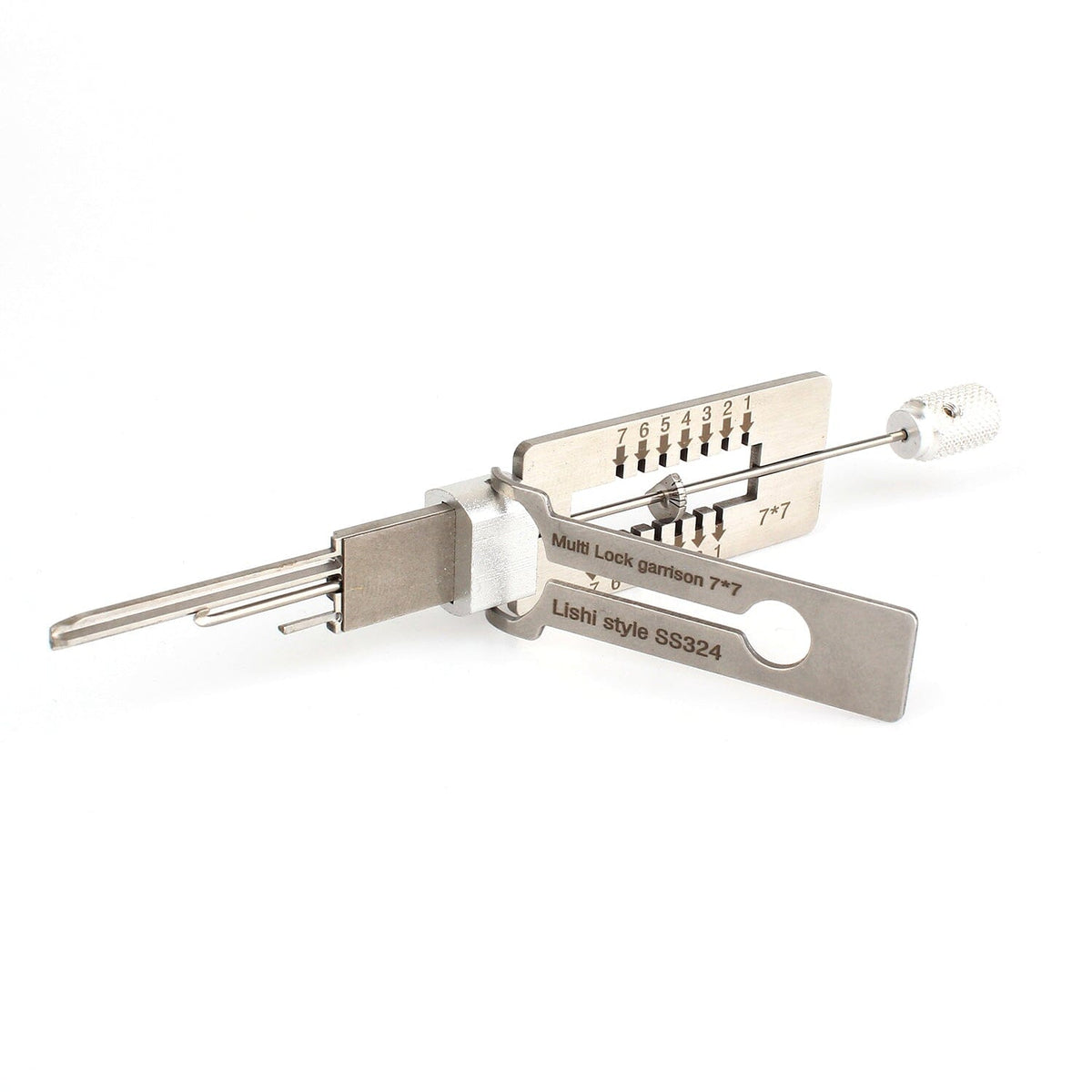 d*7様 MR ILOC Lishi Style Mul-T-Lock 2-in-1 Decoder and Pick for Garrison 7×7
