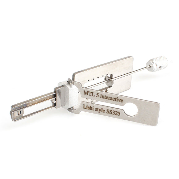 Lishi Style Mul-T-Lock 2-in-1 Decoder and Pick for Interactive 5 Pins